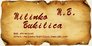 Milinko Bukilica vizit kartica